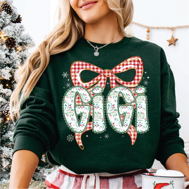 Christmas Red Check Bow Gigi