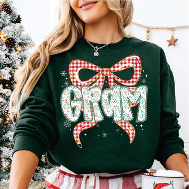 Christmas Red Check Bow Gram