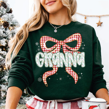 Christmas Red Check Bow Granna