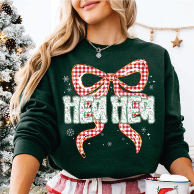 Christmas Red Check Bow Hea Hea