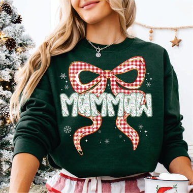 Christmas Red Check Bow Mammaw