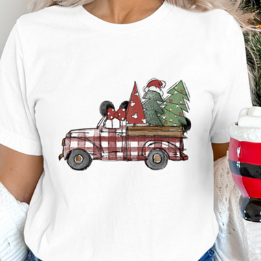 Magical Christmas Truck Red DTF Transfer