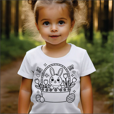 Coloring Easter Bunny in Basket