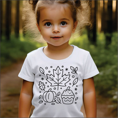 Coloring Tee Design Fall Leaves
