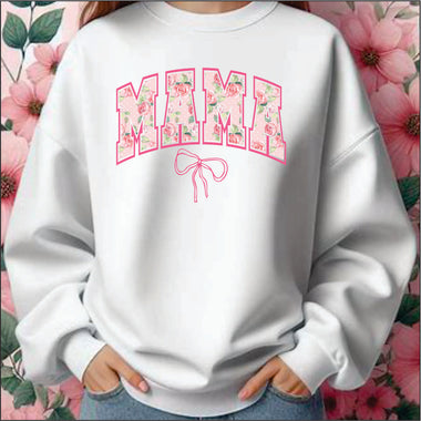 Mama Pink Bows and Roses Coquette Style DTF Transfer