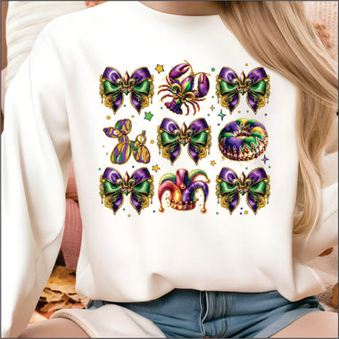 Mardi Gras Coquette w Balloon animal DTF Transfer