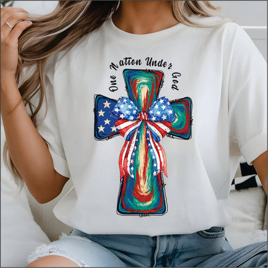 Brushstroke American Cross DTF Transfer