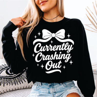 Currently Crashing Out white print