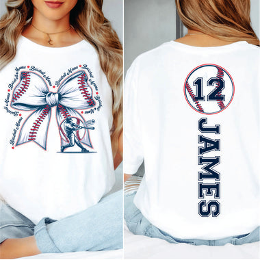 Custom Baseball Mama Bow w player name and number