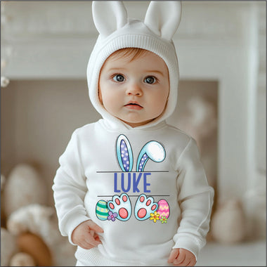 Custom Split Name Boy Bunny DTF Transfer