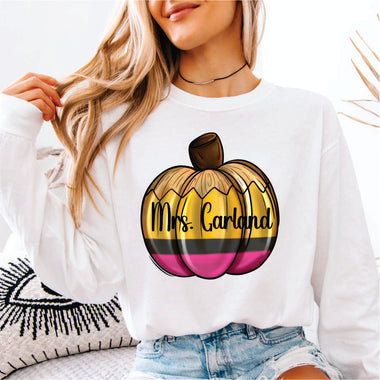 Custom Pencil Pumpkin - with name