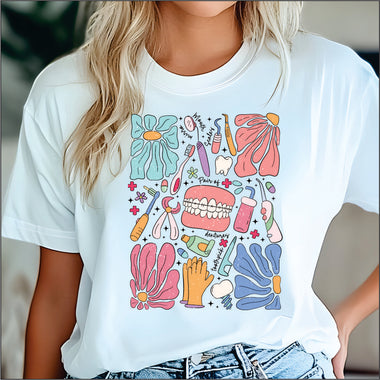 Dental Care Floral DTF Transfer