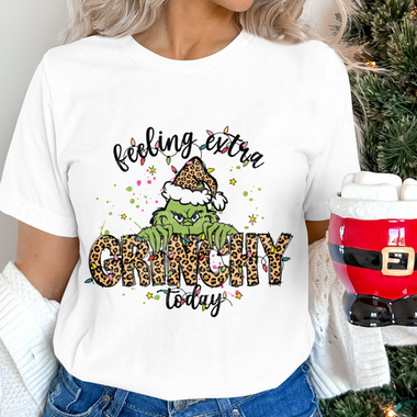 Feeling Extra Mean Green Guy Leopard Print DTF Transfer