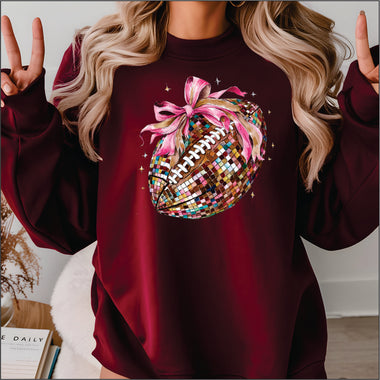 Disco Football w Bow DTF Transfer