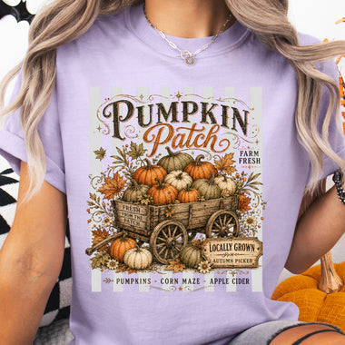 Pumpkin Patch Wagon Full of Pumpkins DTF Transfer DTF Heat Press Transfer from Sweet Tee Transfers