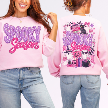 Spooky Season Polka Dots Front and Back DTF Transfer DTF Heat Press Transfer from Sweet Tee Transfers