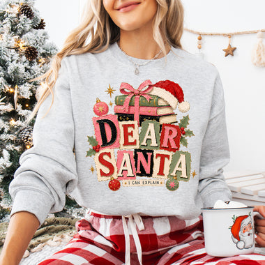 Dear Santa I Can Explain DTF Transfer DTF Heat Press Transfer from Sweet Tee Transfers