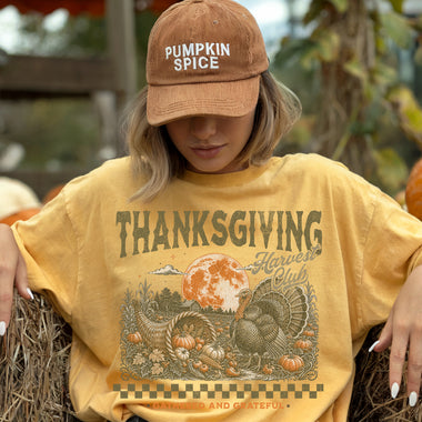 Thanksgiving Harvest Club Gathered and Grateful DTF Transfer DTF Heat Press Transfer from Sweet Tee Transfers