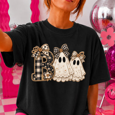 Boo Lace Ghosts DTF Transfer DTF Heat Press Transfer from Sweet Tee Transfers