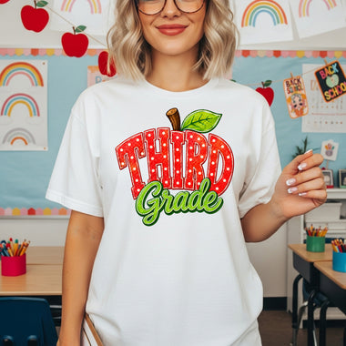 Apple Third Grade DTF Transfer DTF Heat Press Transfer from Sweet Tee Transfers
