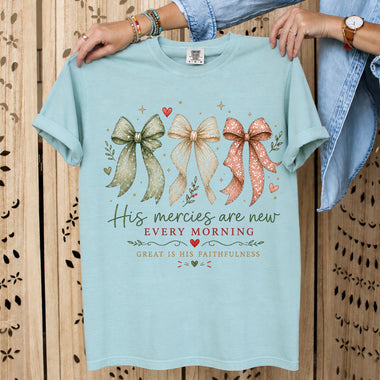 His Mercies Are New Every Morning DTF Transfer DTF Heat Press Transfer from Sweet Tee Transfers