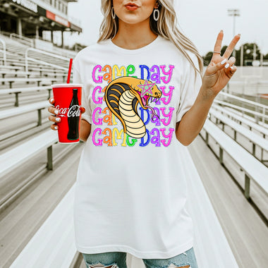 Cobras School Mascot DTF Transfer – Game Day DTF Heat Press Transfer from Sweet Tee Transfers