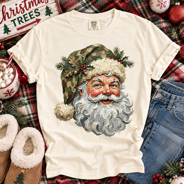 Camo Santa DTF Transfer DTF Heat Press Transfer from Sweet Tee Transfers