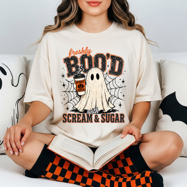 Freshly Boo'd With Scream and Sugar DTF Transfer DTF Heat Press Transfer from Sweet Tee Transfers
