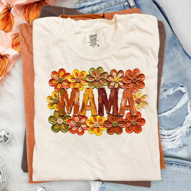 MAMA Fall Floral DTF Transfer DTF Heat Press Transfer from Sweet Tee Transfers