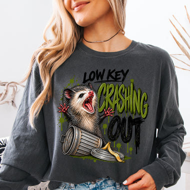 Low Key Crashing Out DTF Transfer DTF Heat Press Transfer from Sweet Tee Transfers