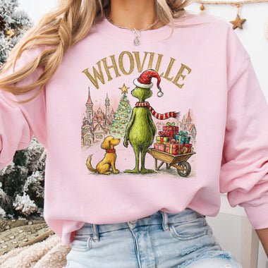 Mean Guy and Dog Whoville Christmas DTF Transfer DTF Heat Press Transfer from Sweet Tee Transfers