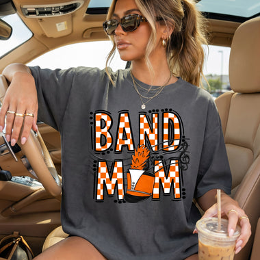 Retro Band Mom Orange DTF Transfer DTF Heat Press Transfer from Sweet Tee Transfers