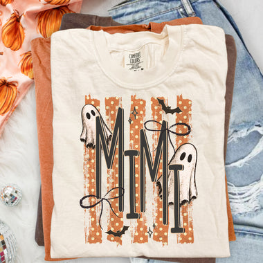 Halloween Ghost MiMi Striped DTF Transfer DTF Heat Press Transfer from Sweet Tee Transfers