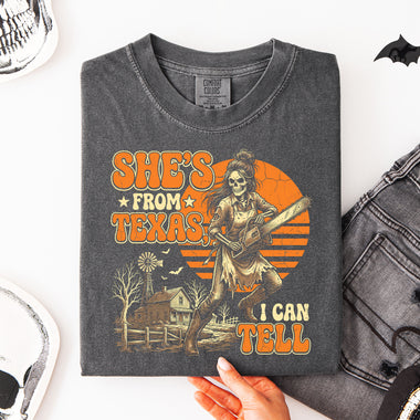 Retro Texas Skeleton Cowgirl Chainsaw DTF Transfer DTF Heat Press Transfer from Sweet Tee Transfers
