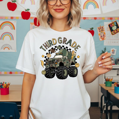 Camo Truck Third Grade DTF Transfer DTF Heat Press Transfer from Sweet Tee Transfers