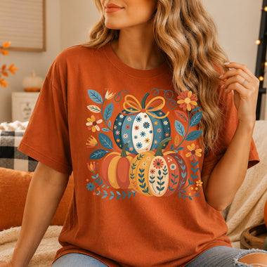 Folk Art Pumpkins DTF Transfer DTF Heat Press Transfer from Sweet Tee Transfers