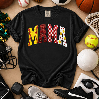Softball MAMA Painted DTF Transfer DTF Heat Press Transfer from Sweet Tee Transfers