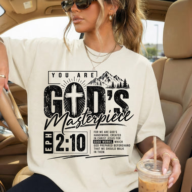God's Masterpiece Ephesians 2:10 Faith DTF Transfer DTF Heat Press Transfer from Sweet Tee Transfers