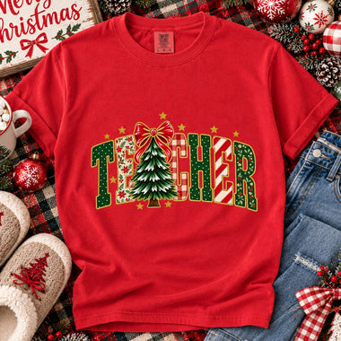 Teacher Christmas Tree DTF Transfer DTF Heat Press Transfer from Sweet Tee Transfers