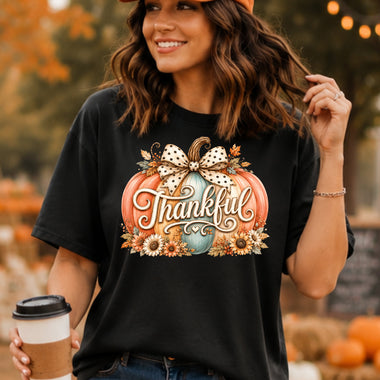 Thankful Pumpkin DTF Transfer DTF Heat Press Transfer from Sweet Tee Transfers