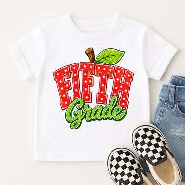 Apple Fifth Grade DTF Transfer DTF Heat Press Transfer from Sweet Tee Transfers