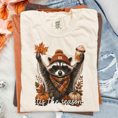 Tis the Season Raccoon DTF Transfer DTF Heat Press Transfer from Sweet Tee Transfers
