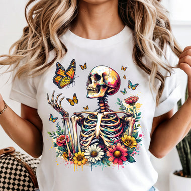 Skeleton Garden Grunge DTF Transfer DTF Heat Press Transfer from Sweet Tee Transfers
