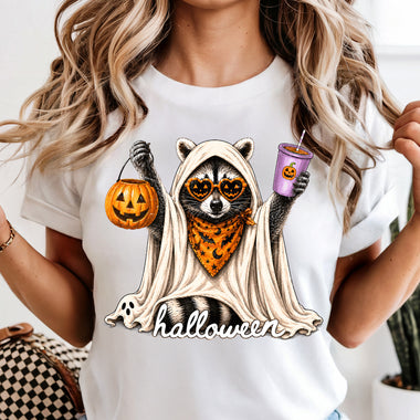 Halloween Raccoon Ghost DTF Transfer DTF Heat Press Transfer from Sweet Tee Transfers