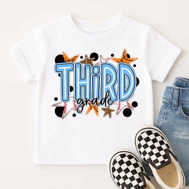 Blue Third Grade Sports DTF Transfer DTF Heat Press Transfer from Sweet Tee Transfers