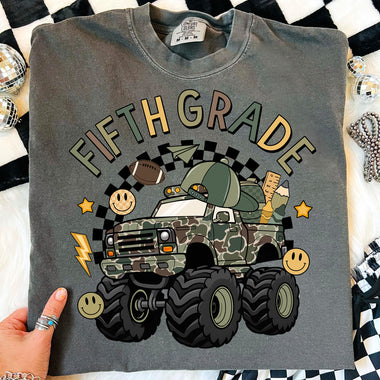 Camo Truck Fifth Grade DTF Transfer DTF Heat Press Transfer from Sweet Tee Transfers
