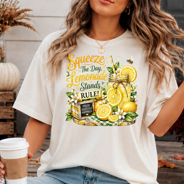 Squeeze the Day Lemonade Stands Rule DTF Transfer DTF Heat Press Transfer from Sweet Tee Transfers