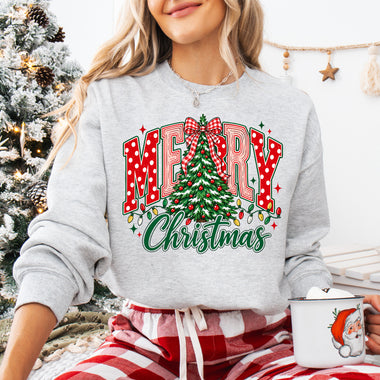 Merry Christmas Tree with Bow DTF Transfer DTF Heat Press Transfer from Sweet Tee Transfers