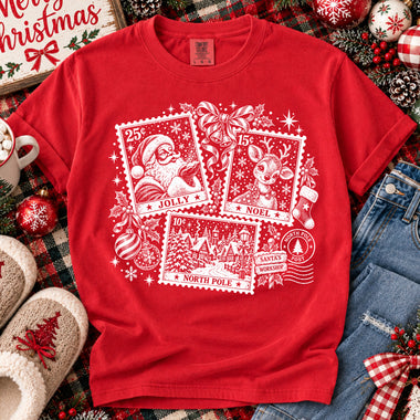 Christmas Stamps White DTF Transfer DTF Heat Press Transfer from Sweet Tee Transfers