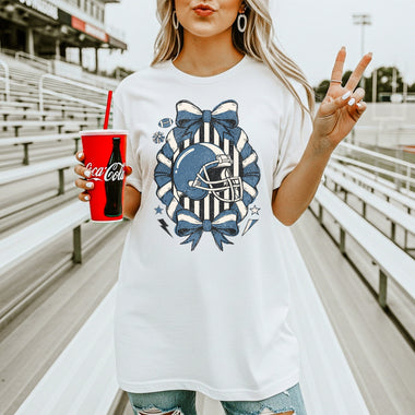 Blue Football Helmet DTF Transfer – Coquette DTF Heat Press Transfer from Sweet Tee Transfers